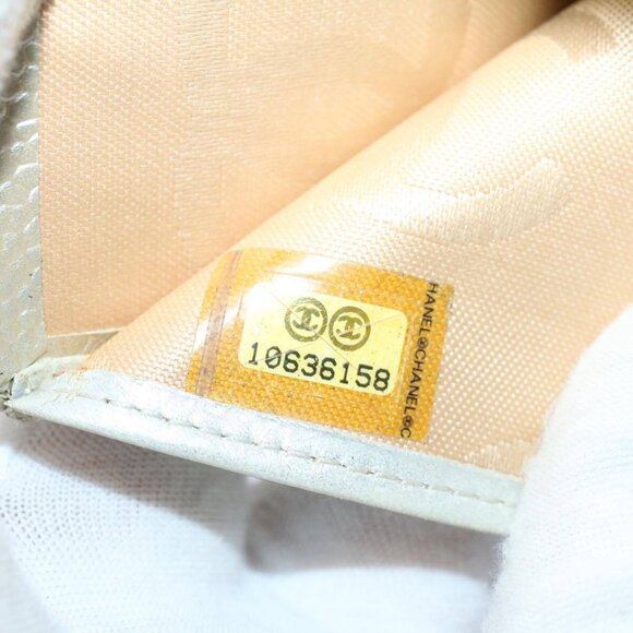 CHANEL Wallet Caviar Skin Silver CC Auth bs9534 - Picture 11 of 15